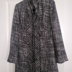 White House Black Market Black and White Tweed Blazer
